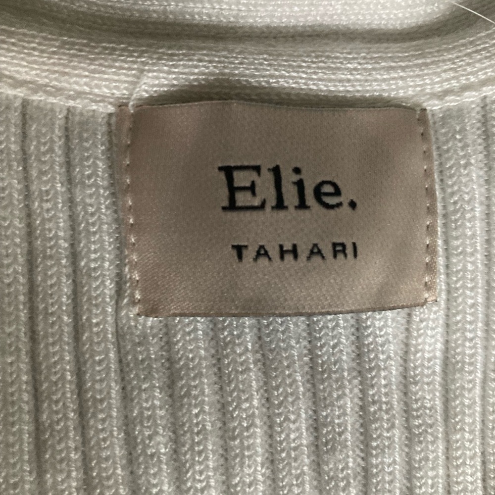 Elie Tahari Long Sleeveless Vest Ivory White Size L NWT - Picture 3 of 12